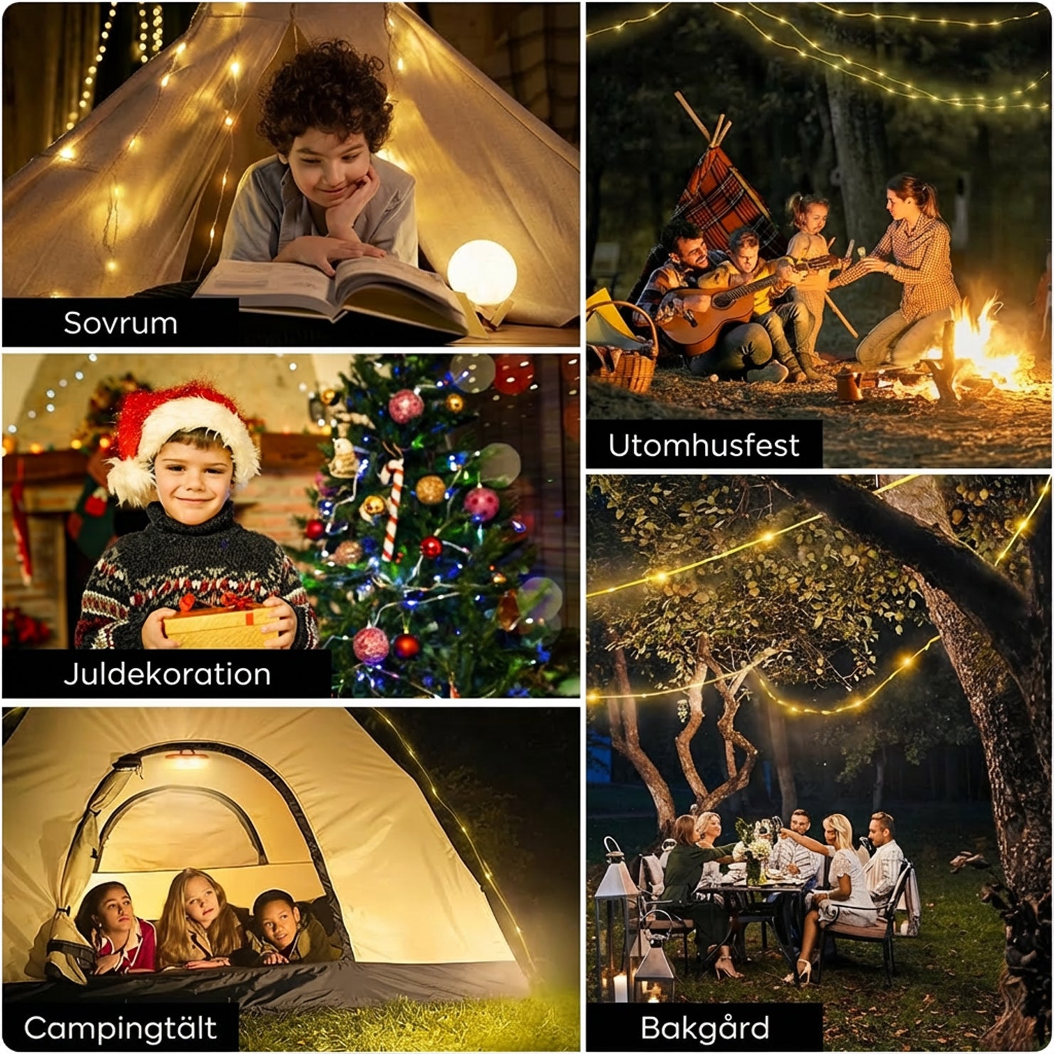 ✨🏕️ Uppgradera din campingupplevelse med våra uppladdningsbara, vattentäta ljusslingor! 🌟