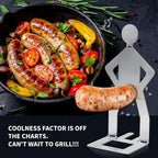 Roliga Korvhållare "Stående Man" – 4 st Grilltillbehör för Korv och BBQ
