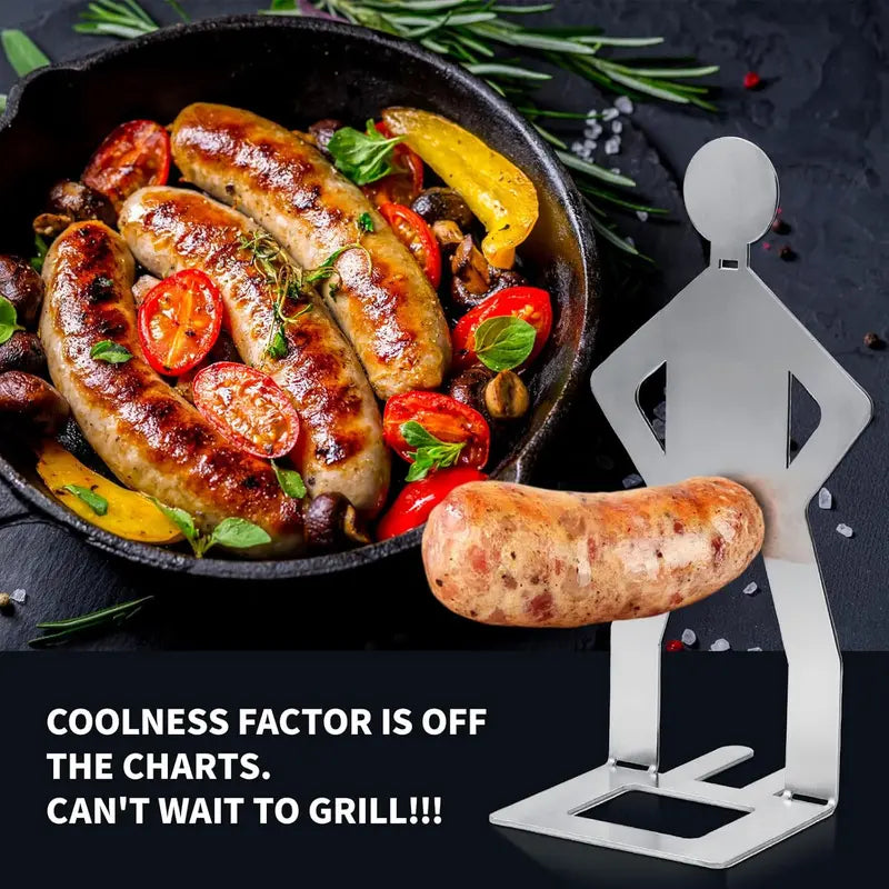 Roliga Korvhållare "Stående Man" – 4 st Grilltillbehör för Korv och BBQ