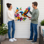 🦜✨Metallveggkunst med kolibriblomst