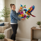 🦜✨Metallveggkunst med kolibriblomst
