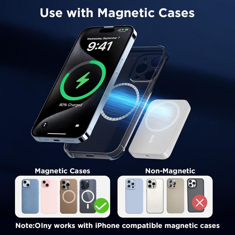 🔋 Magnetisk trådløs powerbank for iPhone – 5000 mAh