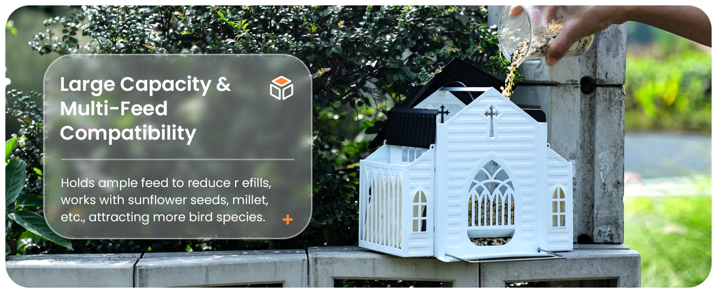 ✝️Siste dag 50 % RABATT-🔥Kirkeformet soldrevet fuglemater i metall🎁Kjøp 2 Gratis frakt