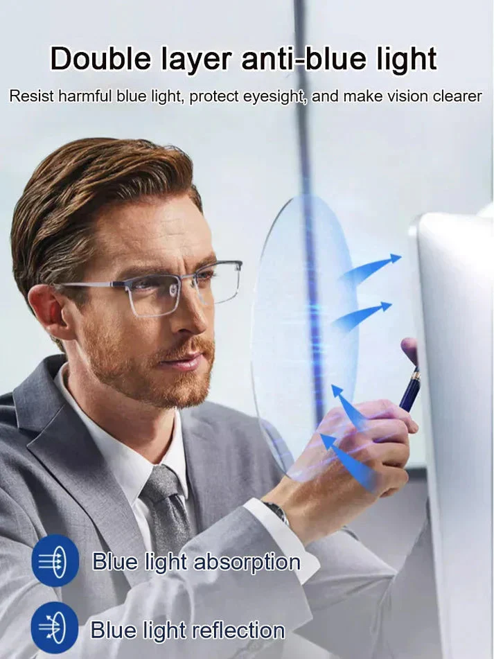 🌎Avsluttes i dag: 70 % RABATT!🔥👓Ultralette antiblå presbyopiske briller✨