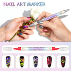 12/24 färger nagelkonstpennor – DIY 3D-markörer för teckning, prickning och manikyr