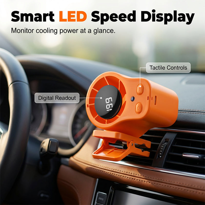 Bärbar turbofläkt med LED-display