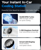 Bärbar turbofläkt med LED-display