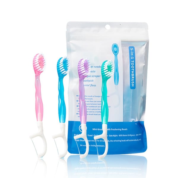 🎁5-i-1 minitannbørste & tanntråd & tungeskraper & tannpirkere-26 sett