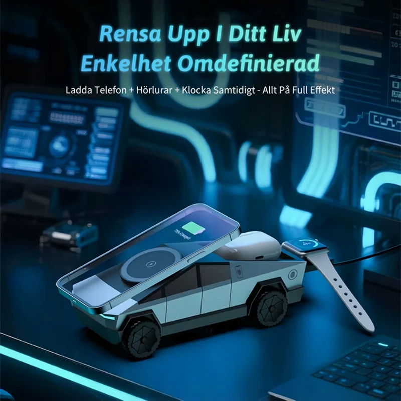 ⚡ CyberDock 3-i-1 trådløs lader – Rask, smidig og kraftig