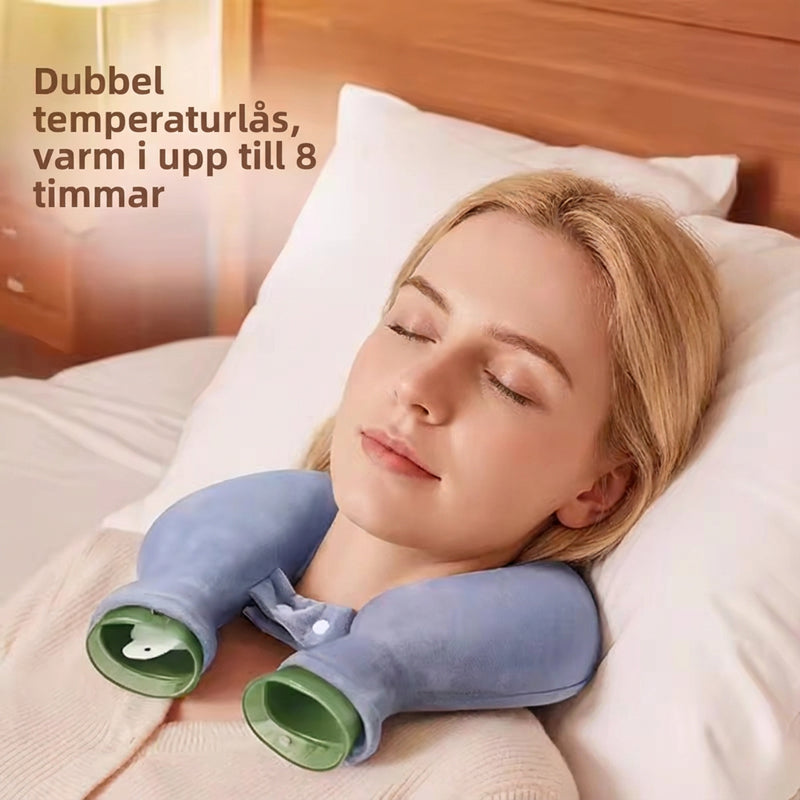 🔥🔥Nakkehengende varmtvannspose med stofftrekk – Varm/kald terapi for nakkesmerter