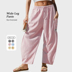 🌴 Damebukser med vide linben - 50 % RABATT - ✨ Stripete ginghamsmønstret sommerchic stil