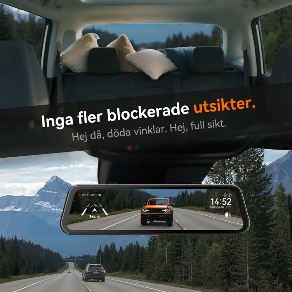 🚗✨ G900Pro 12MP bakspeil med WiFi og berøringsskjerm – Premium sikkerhet med 30 måneders garanti