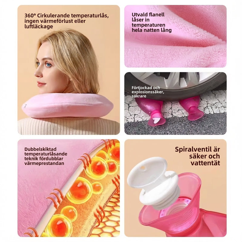 🔥🔥Nakkehengende varmtvannspose med stofftrekk – Varm/kald terapi for nakkesmerter