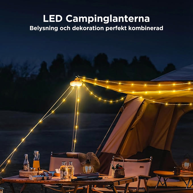 ✨🏕️ Uppgradera din campingupplevelse med våra uppladdningsbara, vattentäta ljusslingor! 🌟