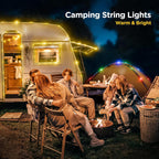 ✨🏕️ Uppgradera din campingupplevelse med våra uppladdningsbara, vattentäta ljusslingor! 🌟