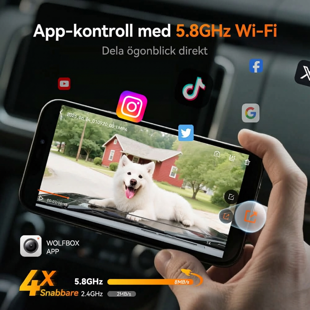 🚗✨ G900Pro 12MP bakspeil med WiFi og berøringsskjerm – Premium sikkerhet med 30 måneders garanti
