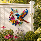 🦜✨Metallveggkunst med kolibriblomst