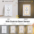 🔌✨ Overspenningsvern med 6 EU-uttak og 4 USB-porter, 4000W veggadapter