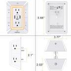 🔌✨ Overspenningsvern med 6 EU-uttak og 4 USB-porter, 4000W veggadapter
