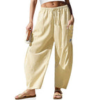 🌴 Damebukser med vide linben - 50 % RABATT - ✨ Stripete ginghamsmønstret sommerchic stil