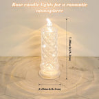 Rose Shadow LED flammande ljus – romantiska batteridrivna LED-blockljus för Alla hjärtans dag, frieri, jubileum, bröllop & juldekorationer