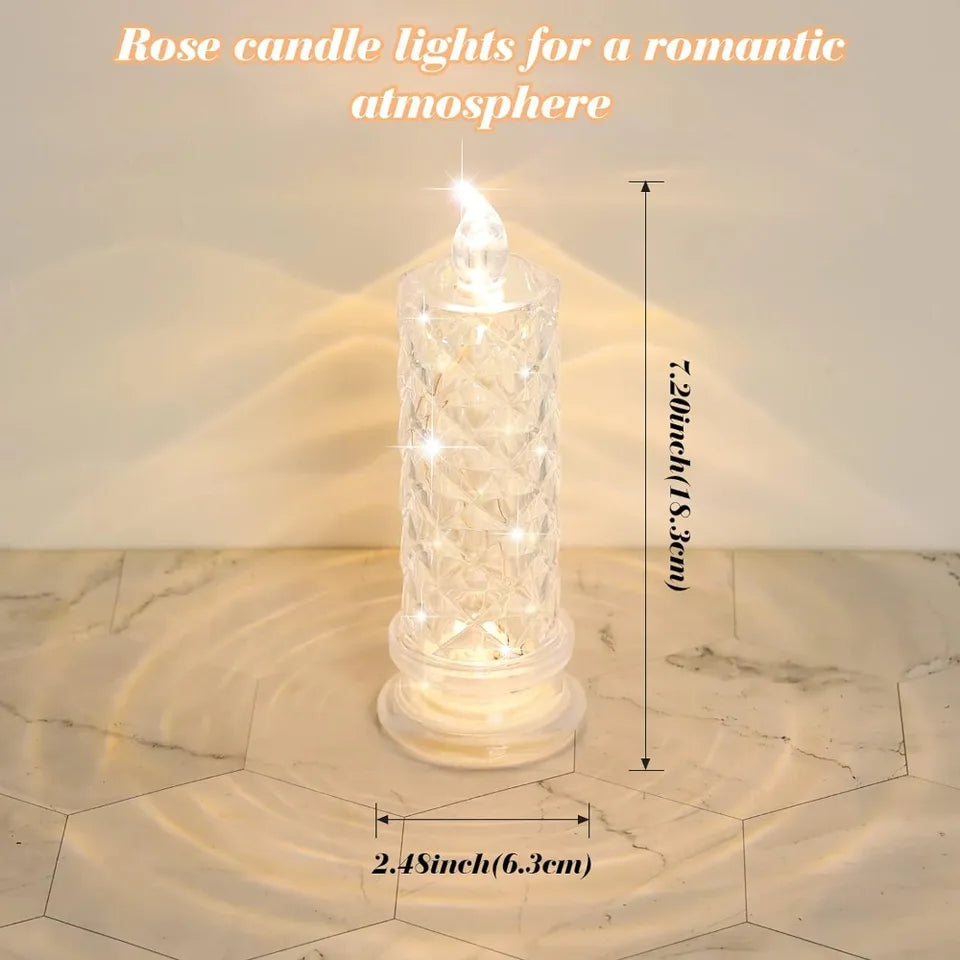Rose Shadow LED flammande ljus – romantiska batteridrivna LED-blockljus för Alla hjärtans dag, frieri, jubileum, bröllop & juldekorationer
