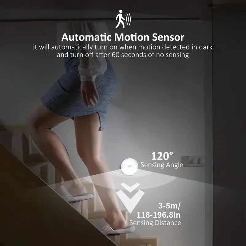 8 LED-rörelsesensor LED-nattlampa smart switch sensorljus USB-laddningsbart batteridrivet badrumssängbordslampa rum korridor tillgång badrum hembelysning