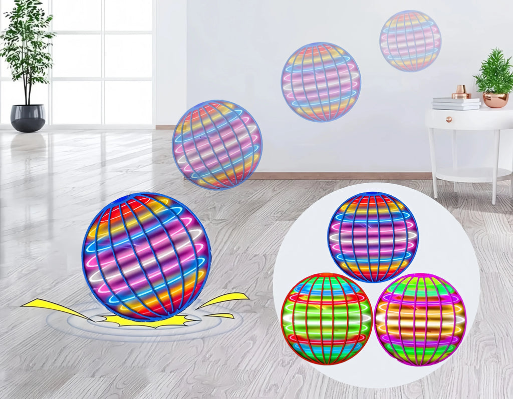 ✨🛸 Flygende magisk ball – LED-drone med boomerang og neonlys!