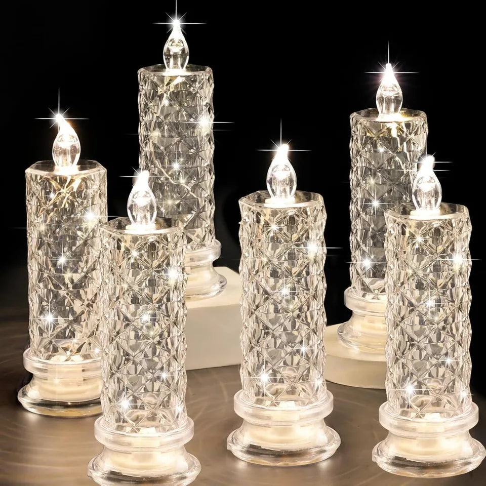 Rose Shadow LED flammande ljus – romantiska batteridrivna LED-blockljus för Alla hjärtans dag, frieri, jubileum, bröllop & juldekorationer