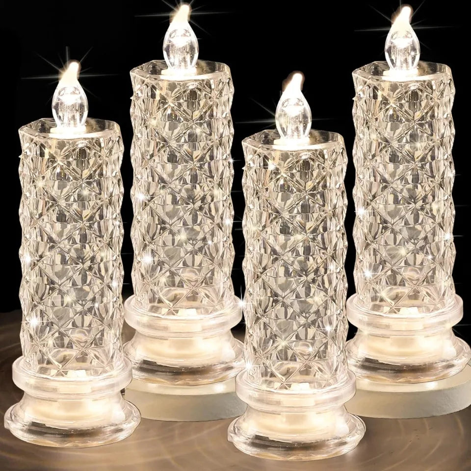 Rose Shadow LED flammande ljus – romantiska batteridrivna LED-blockljus för Alla hjärtans dag, frieri, jubileum, bröllop & juldekorationer