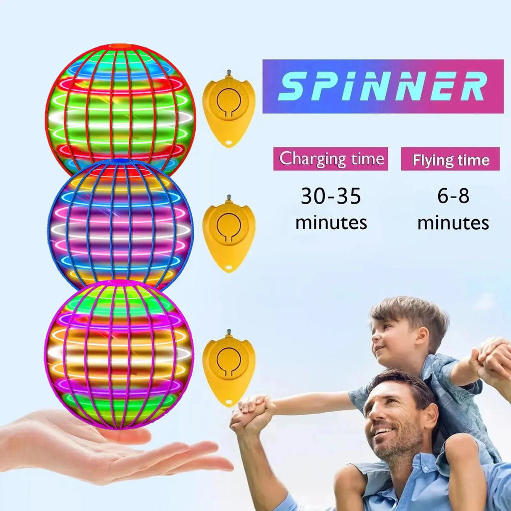✨🛸 Flygende magisk ball – LED-drone med boomerang og neonlys!