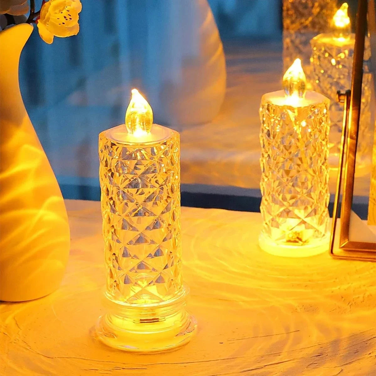 Rose Shadow LED flammande ljus – romantiska batteridrivna LED-blockljus för Alla hjärtans dag, frieri, jubileum, bröllop & juldekorationer