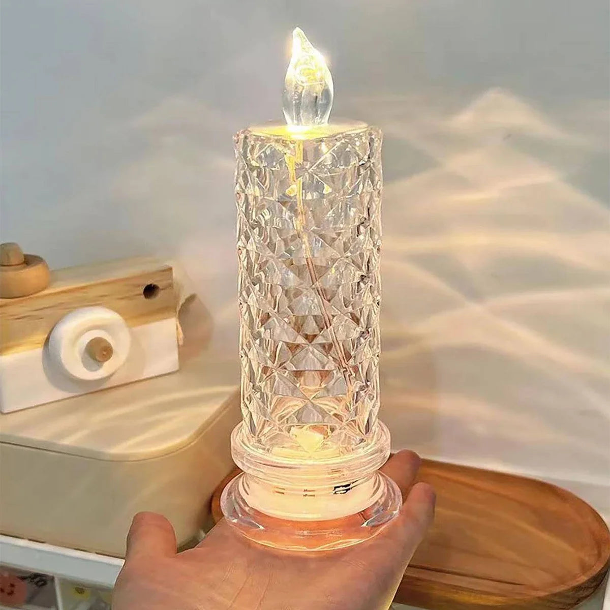 Rose Shadow LED flammande ljus – romantiska batteridrivna LED-blockljus för Alla hjärtans dag, frieri, jubileum, bröllop & juldekorationer