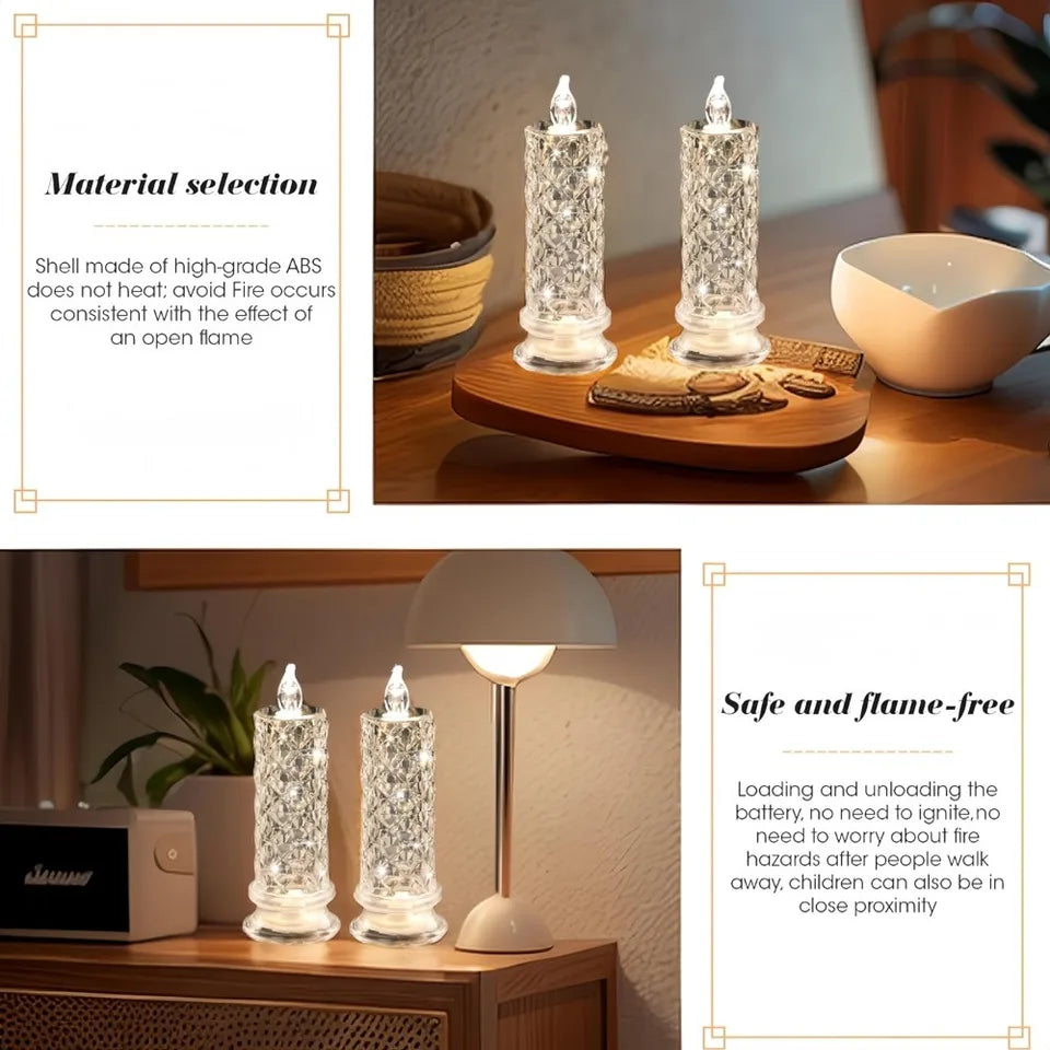 Rose Shadow LED flammande ljus – romantiska batteridrivna LED-blockljus för Alla hjärtans dag, frieri, jubileum, bröllop & juldekorationer