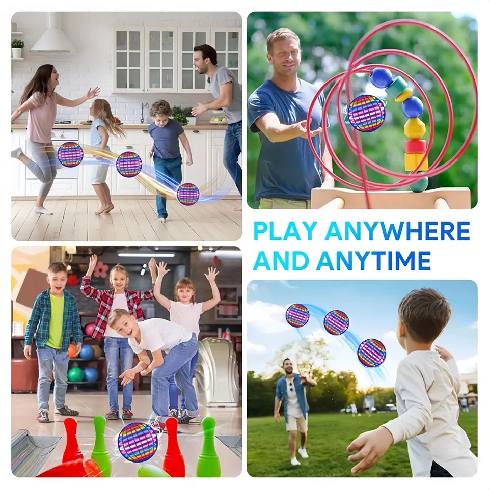 ✨🛸 Flygende magisk ball – LED-drone med boomerang og neonlys!