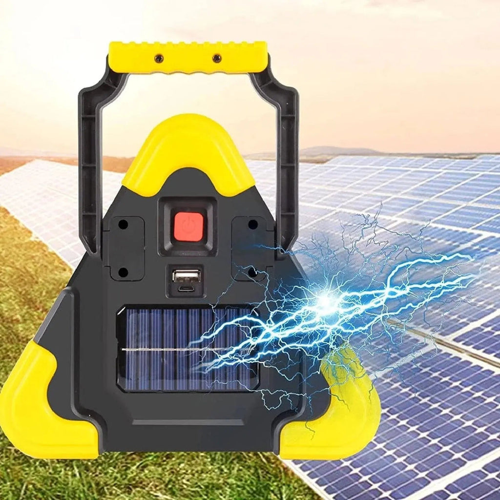 ☀️🔋Multifunksjonell LED Varseltrekant – Soldrevet og Oppladbar Nødlampe til Bil