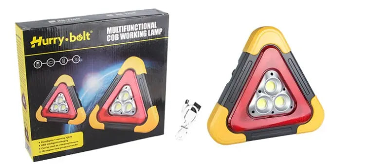 ☀️🔋Multifunksjonell LED Varseltrekant – Soldrevet og Oppladbar Nødlampe til Bil