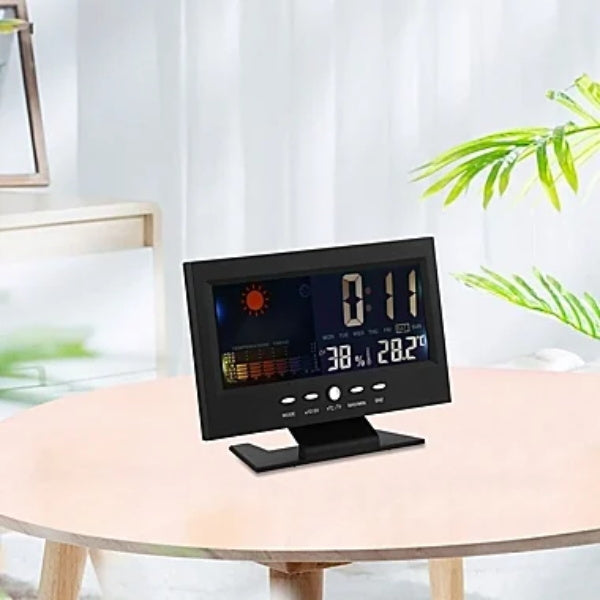 🔥🔥Digital LED temperatur- og fuktighetsmåler værmelding LED skrivebordsvekkerklokke